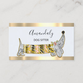 Cartão De Visita Cão-Cão Pet Fashique Boutique Care Cinza