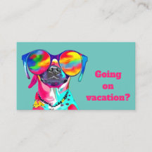 Cão Colorido Divertido Personalizado Pet Sitter