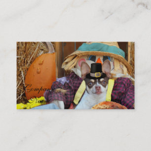 Cartão De Visita Cão da chihuahua da acção de graças