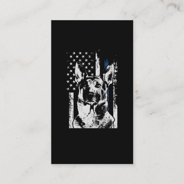Cartão De Visita Cão da Polícia da Linha Azul Belga Malinois (Frente)