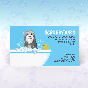 Cartão De Visita Cão de Banheira Criação de animais Collie Bus