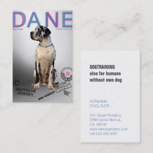 Cartão De Visita Cão de Fossa de estilo revista 