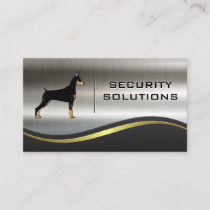 Cartão De Visita Cão de Segurança  Fundo Metálico