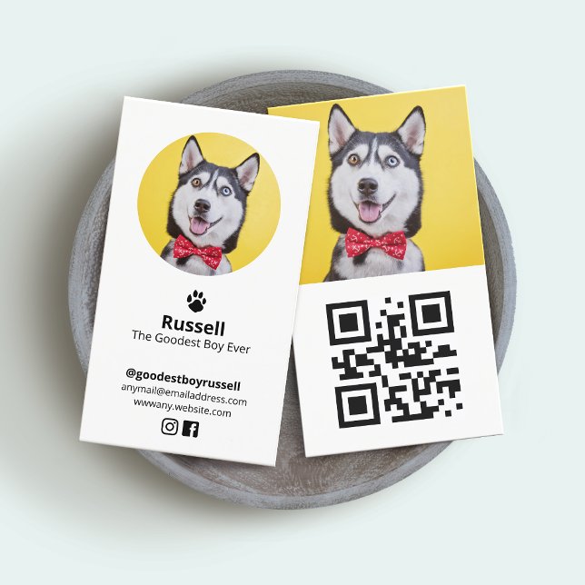 Cartão De Visita Cão Fotográfico Personalizado, Influenciador Pet (Criador carregado)