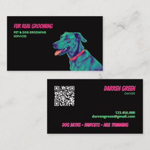 Cartão De Visita Cão-Groomer Tratamento de Cães QR