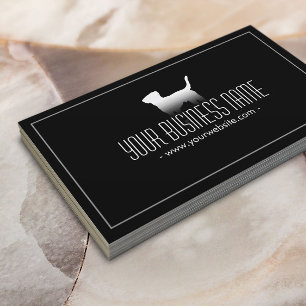 Cartão De Visita Cão liso simples dos cuidados dos animais de