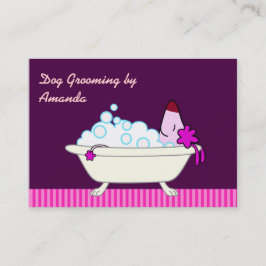 Cartão De Visita Cão na banheira - Groomer do animal de estimação