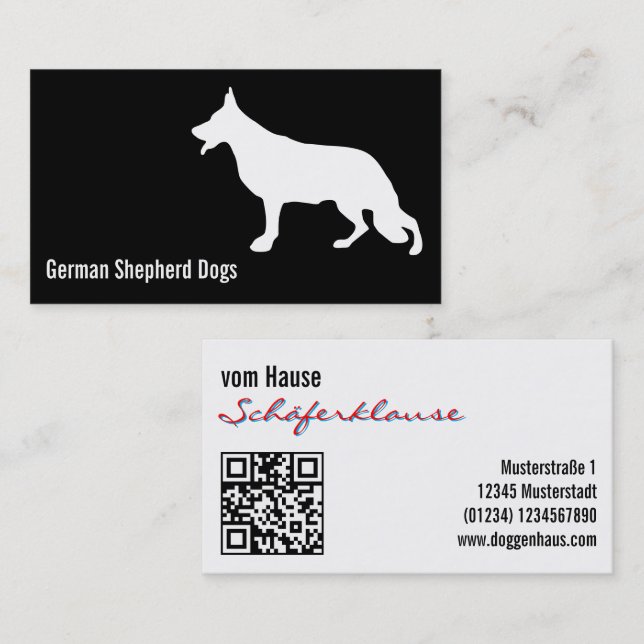 Cartão De Visita Cão Pastor Moderno (Frente/Verso)