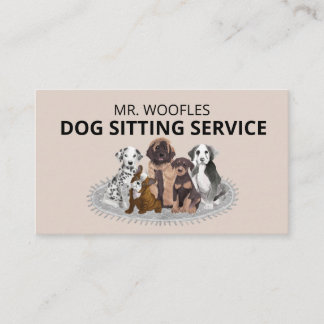 Cartão De Visita Cão Pet Sitting Watercolor