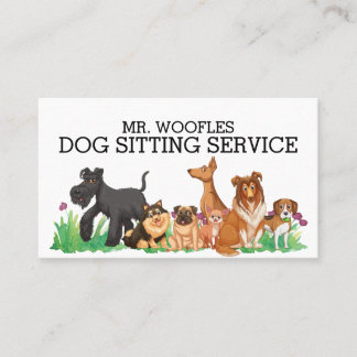 Cartão De Visita Cão Pet Sitting Watercolor
