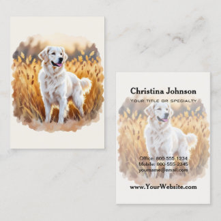 Cartão De Visita Cão Retriever Dourado Branco
