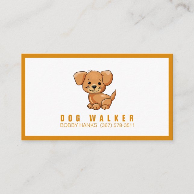 Cartão De Visita Cão Walker Pet Sitter (Frente)
