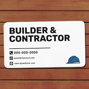 Cartão De Visita Capacete Azul - Construtor & Empreiteiro
