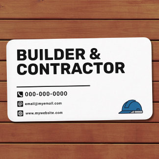 Cartão De Visita Capacete Azul - Construtor & Empreiteiro