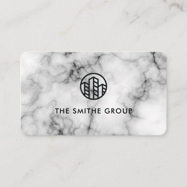 Cartão De Visita Capitalista de Venture | Empresa | Marble (Frente)