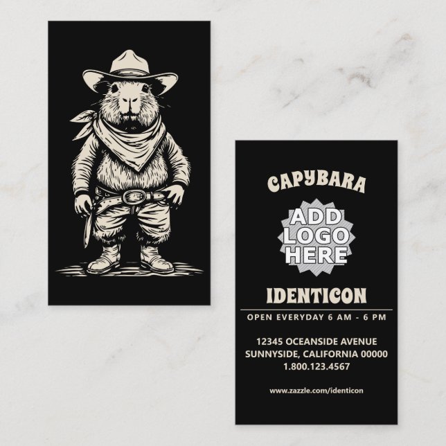 Cartão De Visita capivara vaqueira (Frente/Verso)