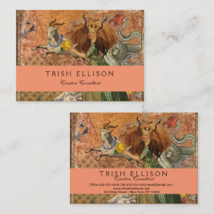 Cartão De Visita Capricórnio Mulher Cabra Brincadeira