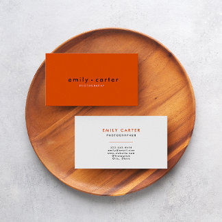 Cartão De Visita Captivate com Chic Minimalista: Trendy Orange