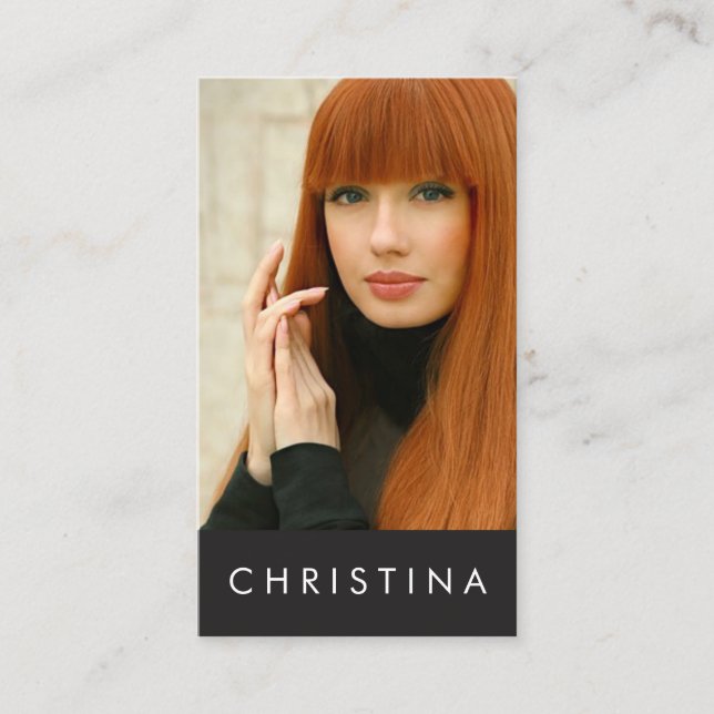 Cartão De Visita Captura de cabeça moderna de modelos e atores (Frente)