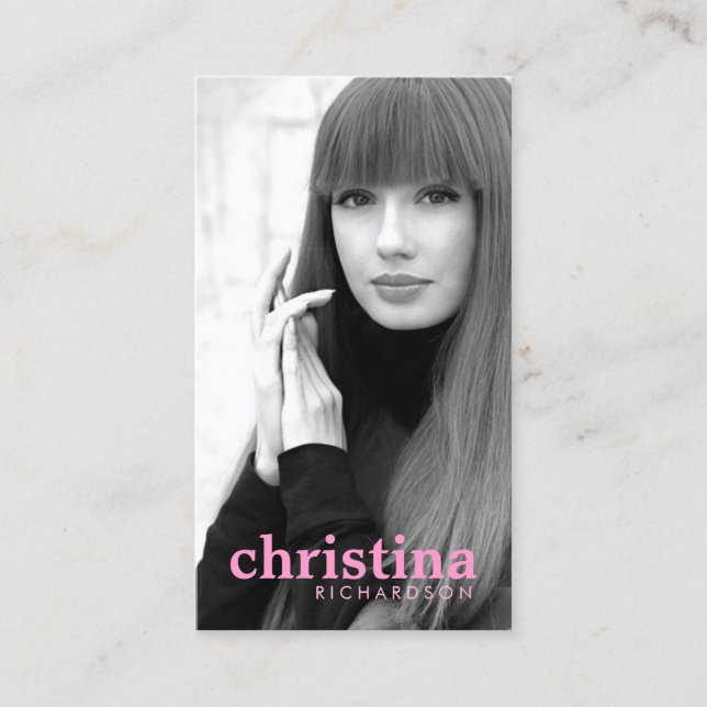 Cartão De Visita Captura de cabeça Moderna dos Modelos e Atores III (Frente)