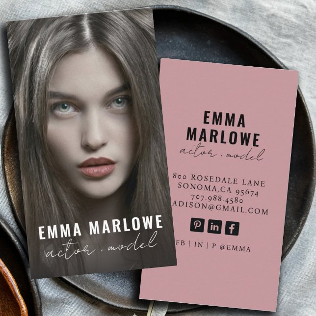 Cartão De Visita Captura de Cabeçalho de Foto Profissional do Model (Criador carregado)