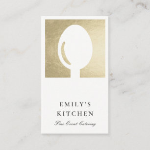 CARTÃO DE VISITA CAPTURA DE CHEF DE FAUX SILVER MÍNIMO ELEGANTE