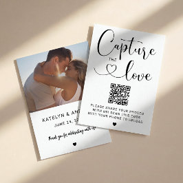 Cartão De Visita Capturar o Amor Moderno Script QR Foto