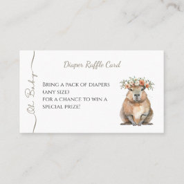 Cartão De Visita Capybara Baby Shower • Diaper Raffle Card