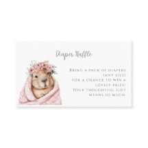 Capybara Baby Shower • Diaper Raffle Card