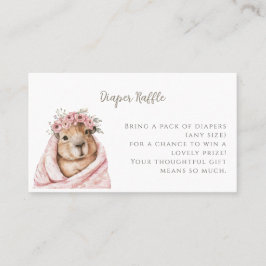 Cartão De Visita Capybara Baby Shower • Diaper Raffle Card