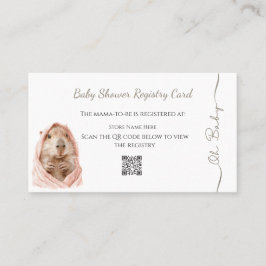 Cartão De Visita Capybara Baby Shower • Registry Card