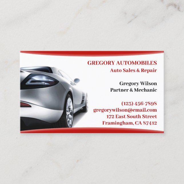 Cartão De Visita Car Dealership Business Card Template (Frente)