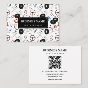Cartão De Visita Car Mechanical Automotive Tools Código QR