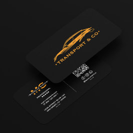 Cartão De Visita Car Rent Cab Driver Black Orange Chauffeur