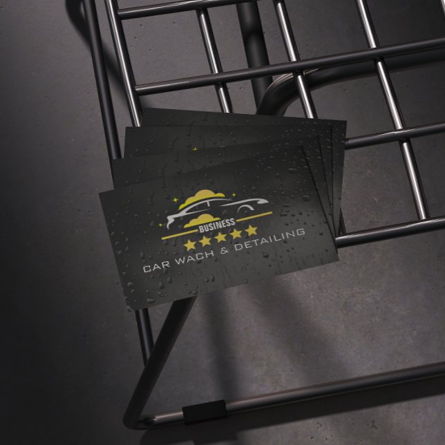 Cartão De Visita Car Wach & Auto detailing rofessional Water black (Criador carregado)