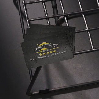 Cartão De Visita Car Wach & Auto detailing rofessional Water black