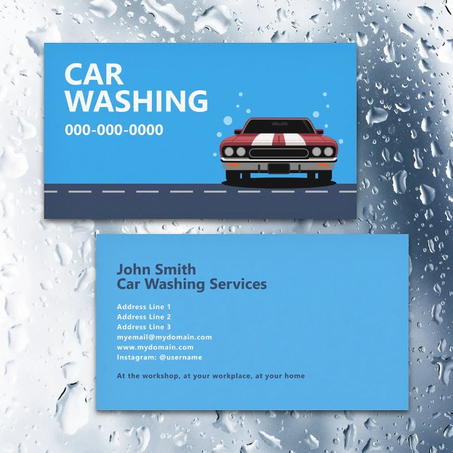 Cartão De Visita Car Washing (Car Washing Business Card)
