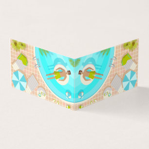 Cartão De Visita Cara de natação na praia tropical de verão