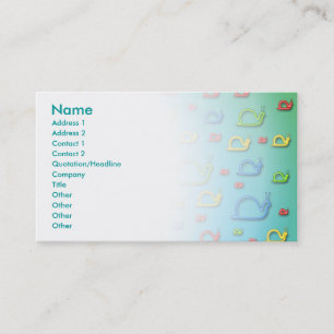 Cartão De Visita Caracóis coloridos em toda parte