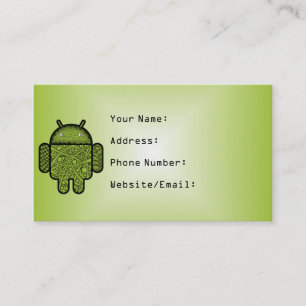 Cartão De Visita Caráter de porta de bolhas para o robô Android