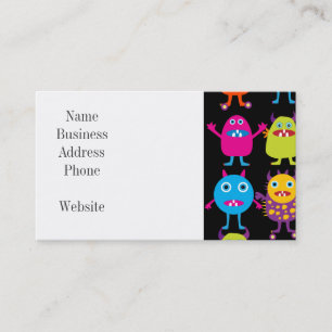 Cartão De Visita Caráteres coloridos engraçados das criaturas do
