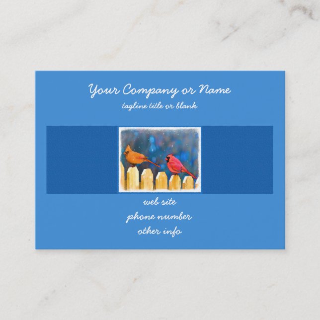 Cartão De Visita Cardeais na pintura de cerca - Arte original (Frente)