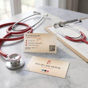 Cartão De Visita CardioEmpresa de reabilitação pulmonar Vermelho