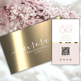 Cartão De Visita Carência Metálica Dourada rosa