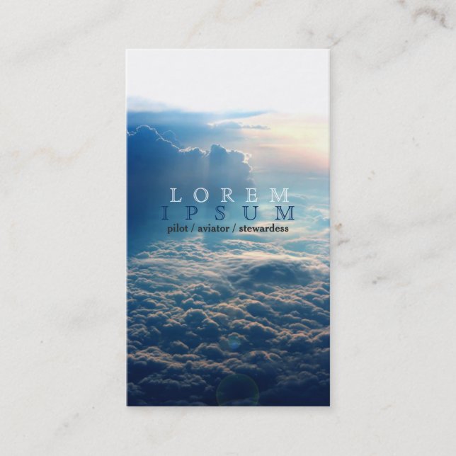 Cartão De Visita Cargo piloto da mosca do céu do plano do (Frente)