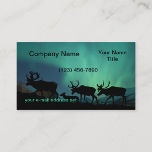 Cartão De Visita Caribu e aurora boreal