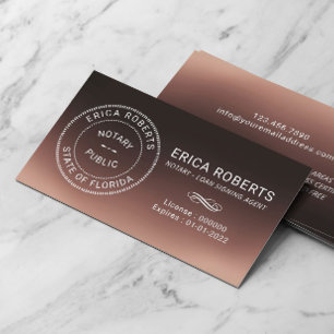 Cartão De Visita Carimbo de Carimbo do Agente Marrom Brown Ombre