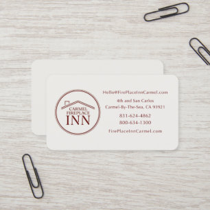 Cartão De Visita Carmel FirePlace Inn - Design Personalizado