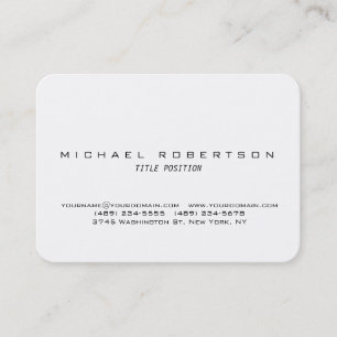 Cartão de visita carnudo minimalista branco do