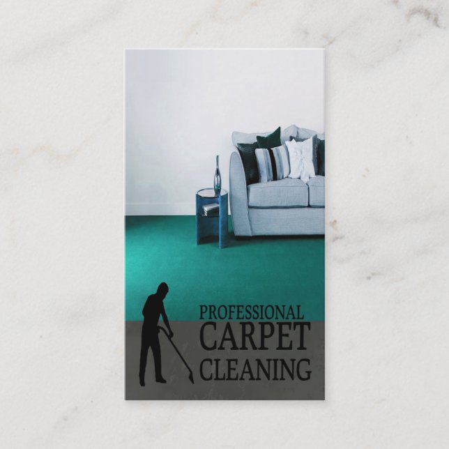 Cartão De Visita Carpet Cleaning Service Business Card (Frente)